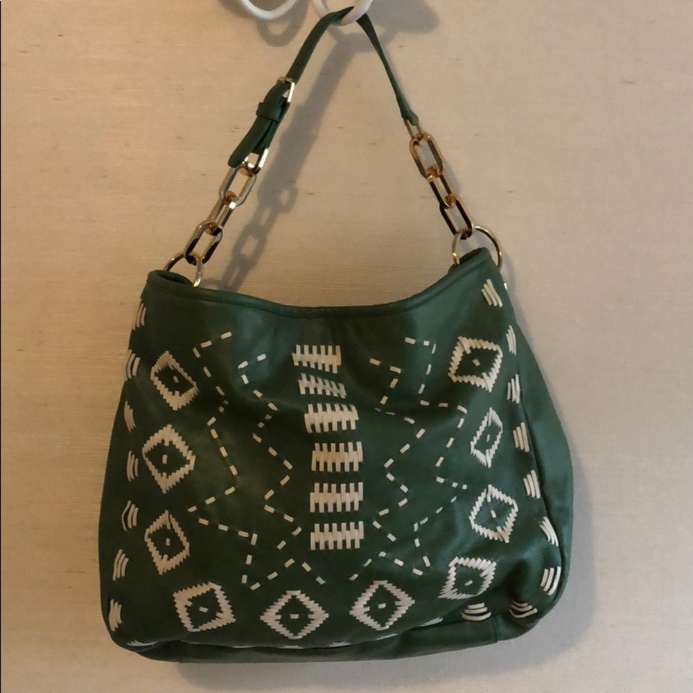 Tory Burch Green embroidered Hobo Bag